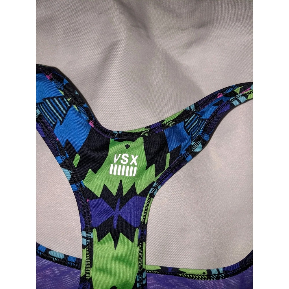 Victoria's Secret Sports Bra Size Medium Multicolor Geometric Logo Band - Picture 5 of 16